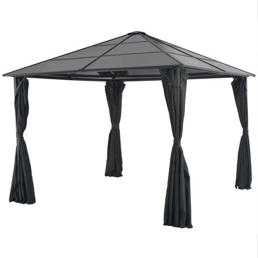 Pavillon Med Gardin Aluminium Sort