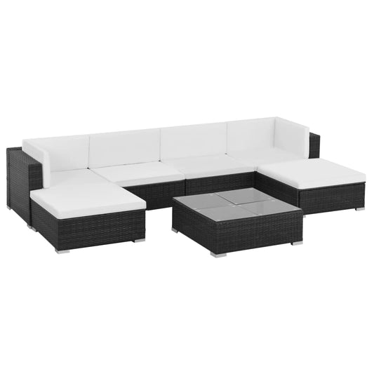 Haveloungesæt 7 Dele Med Hynder Polyrattan