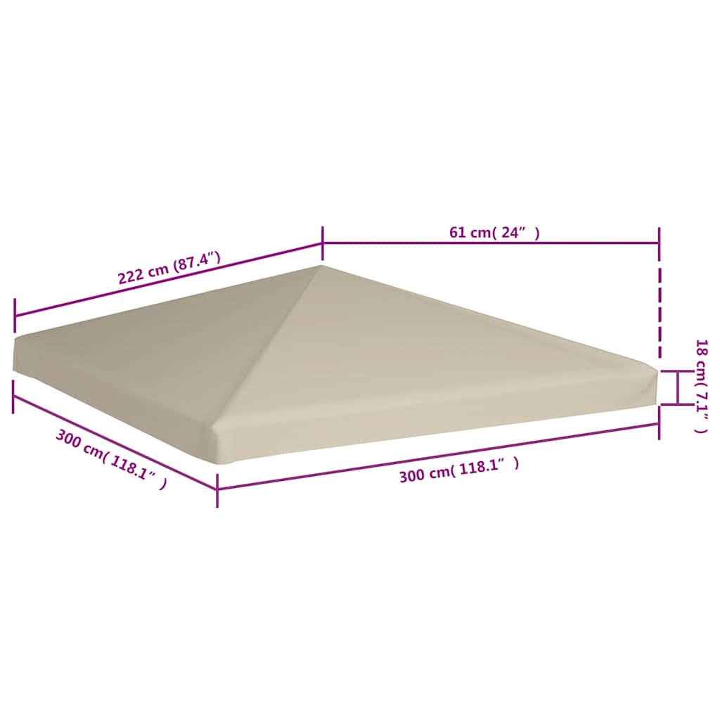 Pavillontopdække 310 G/m² 3 X 3 M - Billede 6