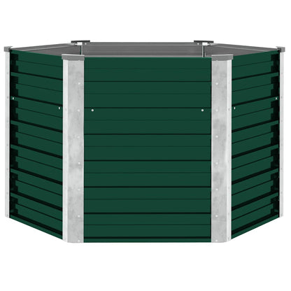 Forhøjet Plantekasse 129x129x77 Cm Galvaniseret Stål Grøn - Billede 2