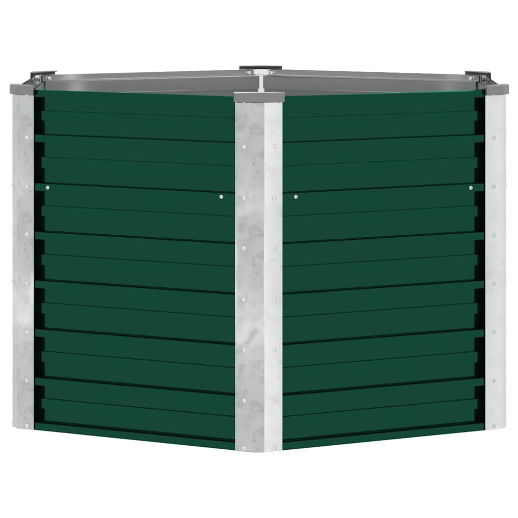 Forhøjet Plantekasse 129x129x77 Cm Galvaniseret Stål Grøn - Billede 4
