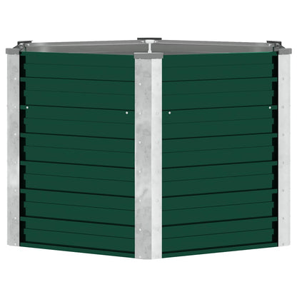 Forhøjet Plantekasse 129x129x77 Cm Galvaniseret Stål Grøn - Billede 4