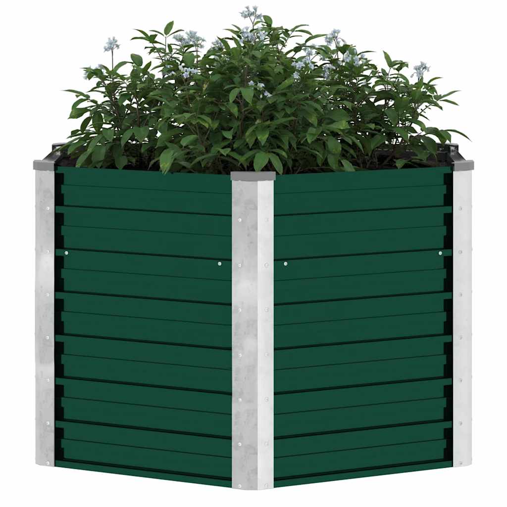 Forhøjet Plantekasse 129x129x77 Cm Galvaniseret Stål Grøn - Billede 6