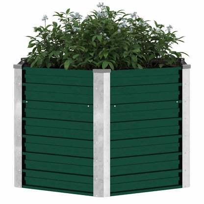 Forhøjet Plantekasse 129x129x77 Cm Galvaniseret Stål Grøn - Billede 6