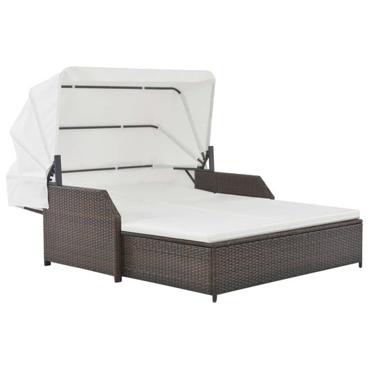 2-Personers Solseng Med Baldakin Polyrattan