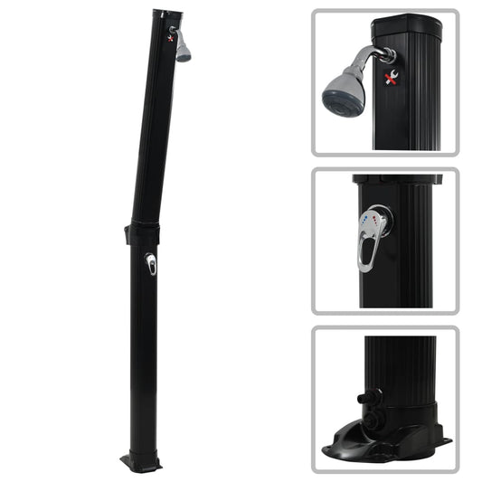 Solopvarmet Bruser Foldbar 214 Cm 23 L Sort