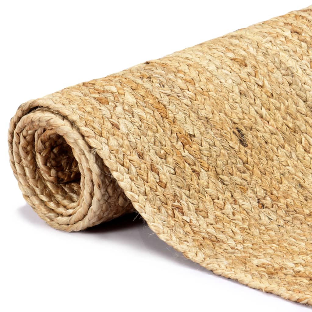Håndlavet Tæppe Jute Naturfarvet - Billede 2