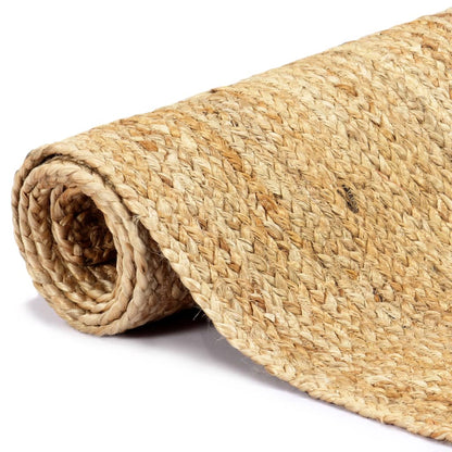 Håndlavet Tæppe Jute Naturfarvet - Billede 2