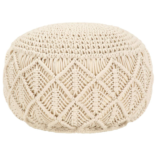 Håndlavet Macramépuf 45X30 Cm Bomuld