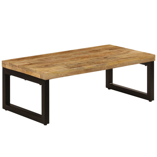 Sofabord 100X50X35 Cm Massivt Mangotræ Og Stål