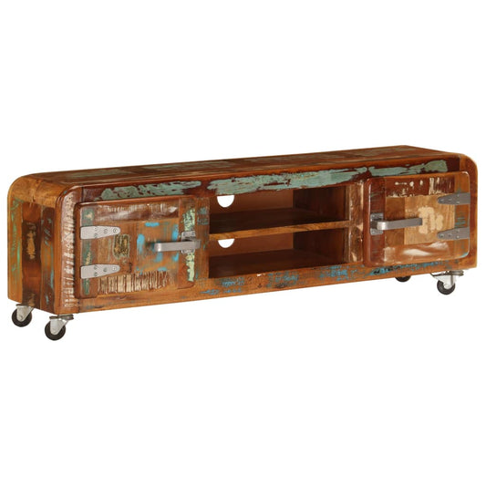 Tv-Skab 120X30X36 Cm Massivt Genbrugstræ Sort