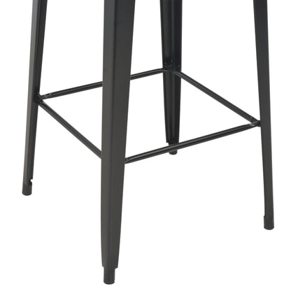 Barbord 60X60X108 Cm Massivt Fyrretræ Og Stål Sort