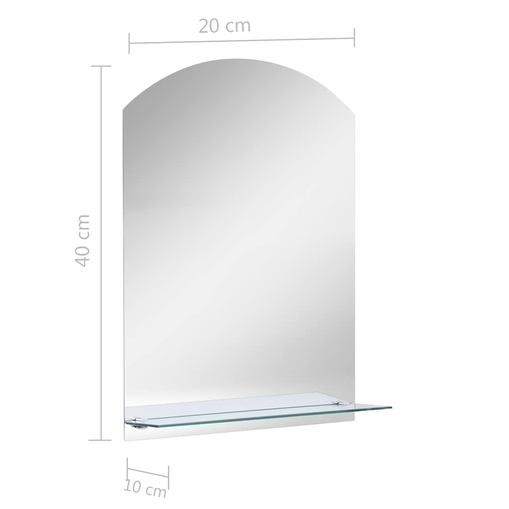 Vægspejl Med Hylde 20x40 Cm Hærdet Glas - Billede 6