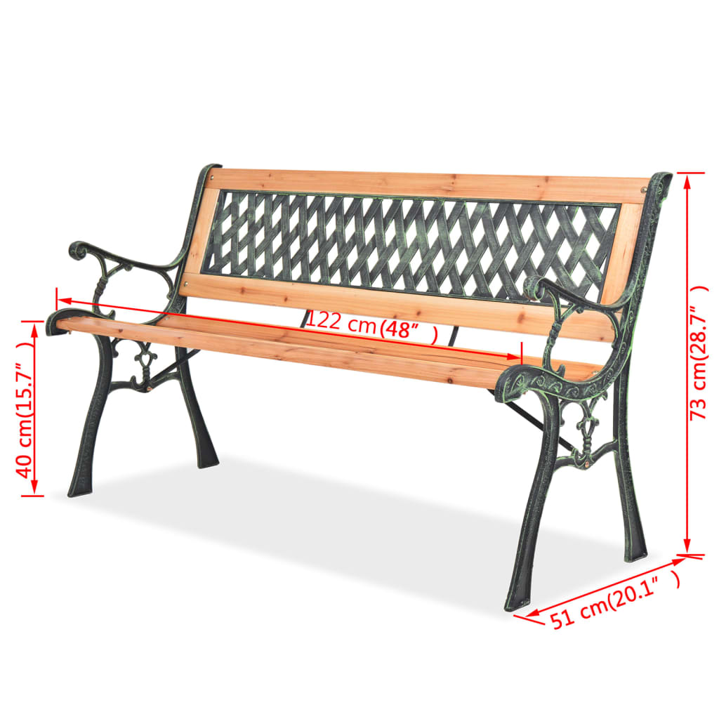 Havebænk 122 Cm Træ - Billede 7