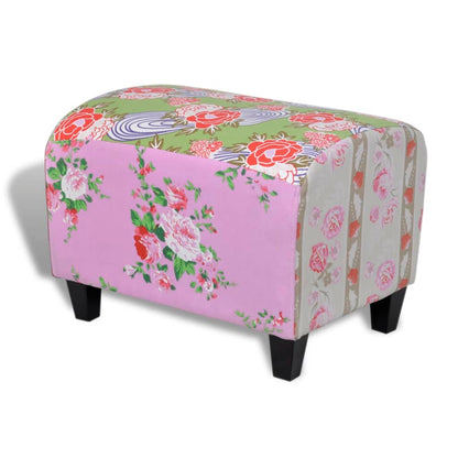 Patchwork Fodskammel I Blomsterdesign - Billede 2