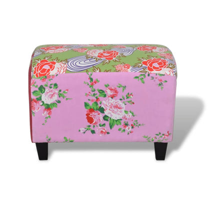 Patchwork Fodskammel I Blomsterdesign - Billede 3