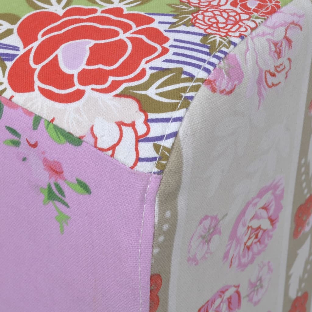 Patchwork Fodskammel I Blomsterdesign - Billede 4