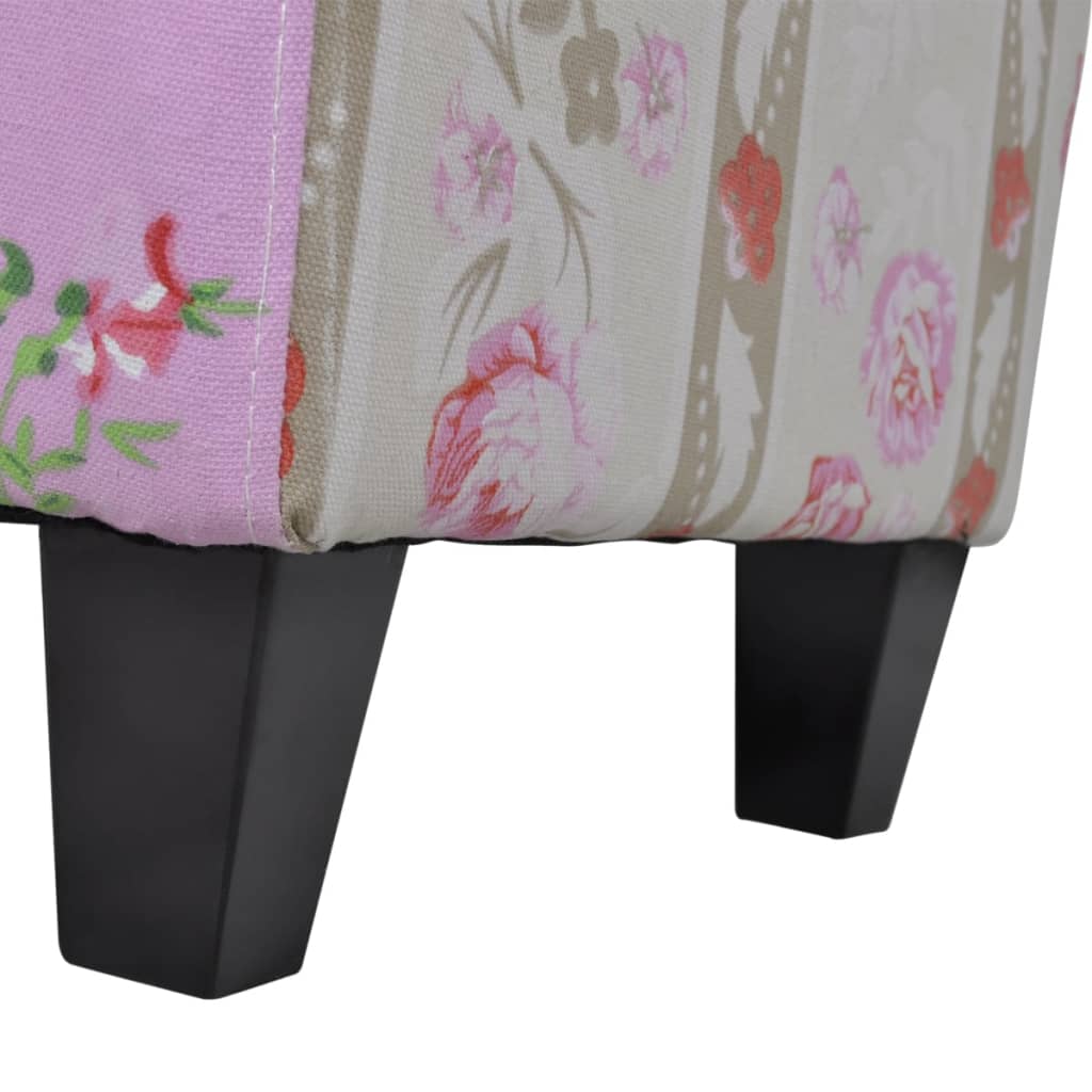 Patchwork Fodskammel I Blomsterdesign - Billede 5
