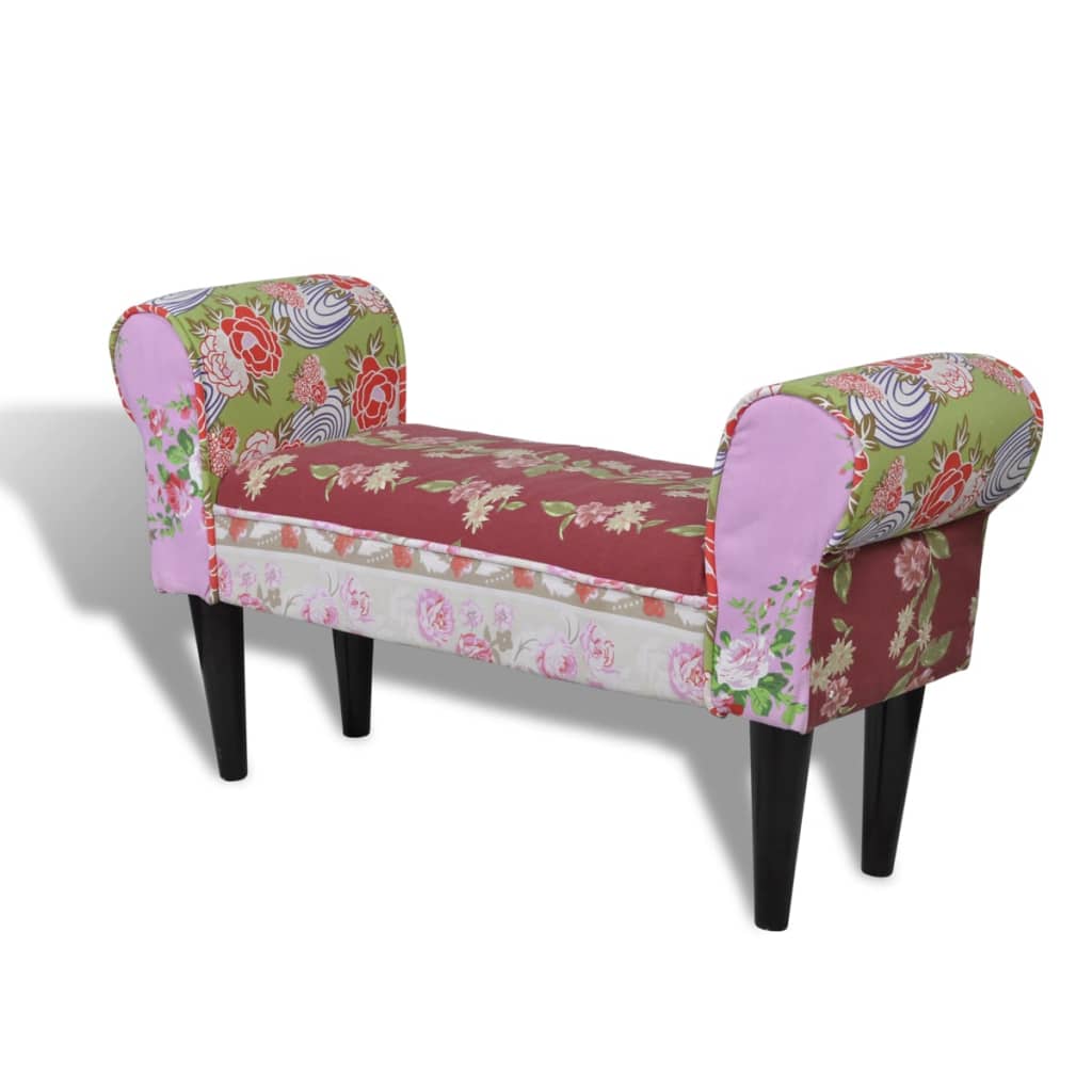 Patchwork Bænk I Blomsterdesign - Billede 2