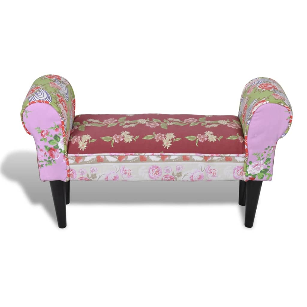 Patchwork Bænk I Blomsterdesign - Billede 3
