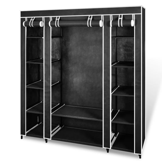 Stofklædeskab Med Rum Og Stænger 45 X 150 X 176 Cm