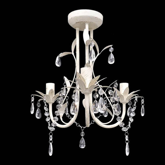 Krystallysekrone Elegant Hvid