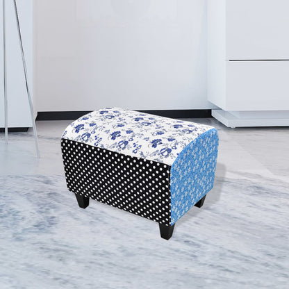 Fodskammel Patchwork Blå Og Hvid - Hovedbillede