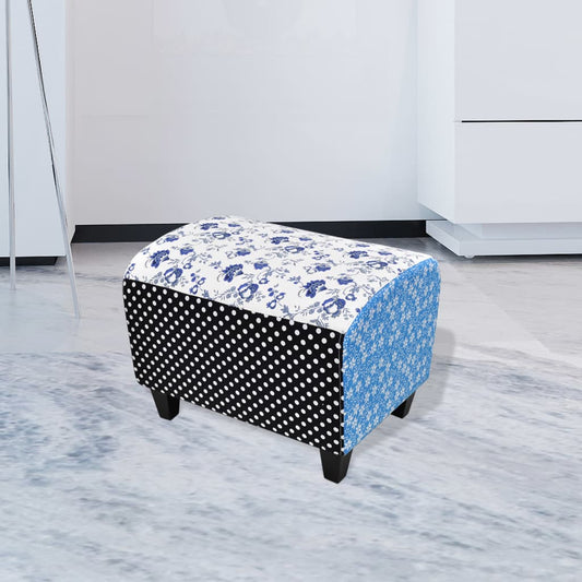 Fodskammel Patchwork Blå Og Hvid - Hovedbillede