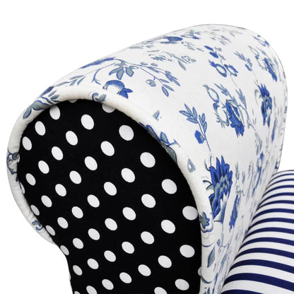 Bænk Patchwork Blå Og Hvid - Billede 4