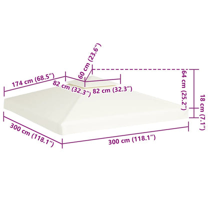 Baldakin Til Pavillon 3x3 M 310 G/m² Cremehvid - Billede 6