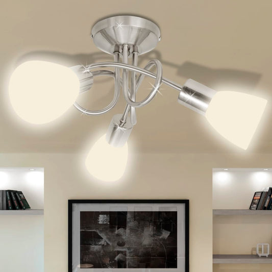 Loftslampe M. Glasskærme 3 E14 Pærer