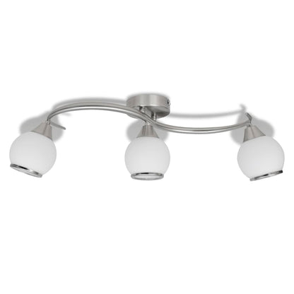Loftslampe Med Glasskærme Bølget 3 E14 Pærer