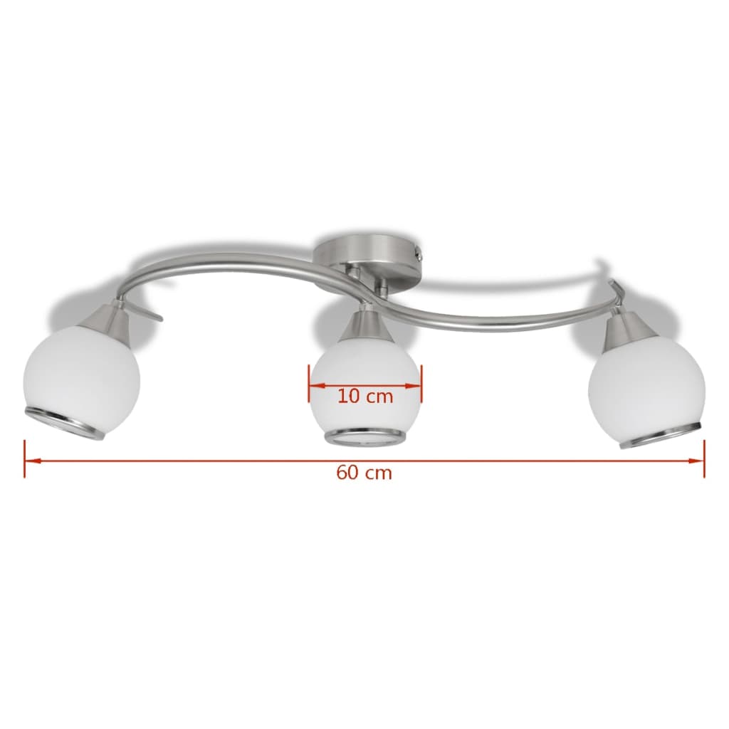 Loftslampe Med Glasskærme Bølget 3 E14 Pærer