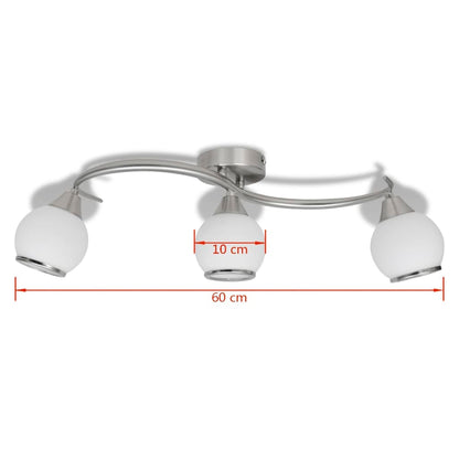 Loftslampe Med Glasskærme Bølget 3 E14 Pærer