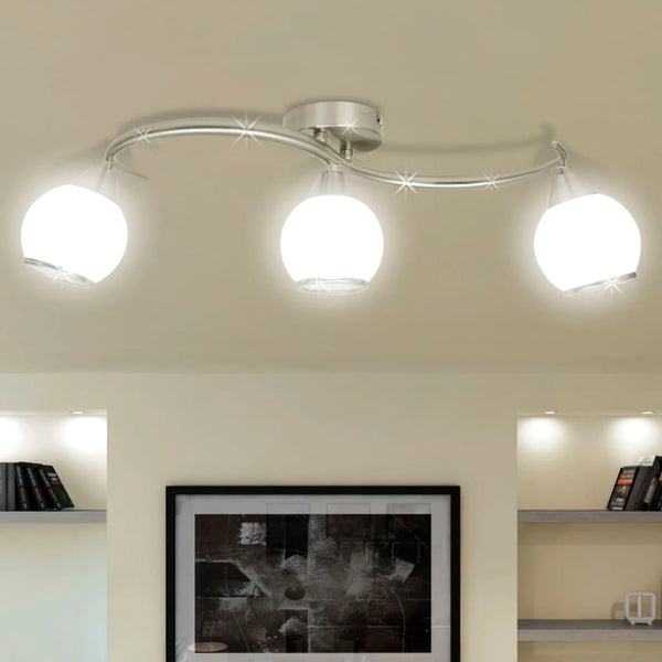 Loftslampe Med Glasskærme Bølget 3 E14 Pærer