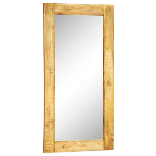 Vægspejl 120x60 Cm Massivt Træ - Hovedbillede