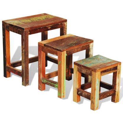 Indskudsbordsæt I Tre Dele Genbrugstræ Vintagestil - Billede 7