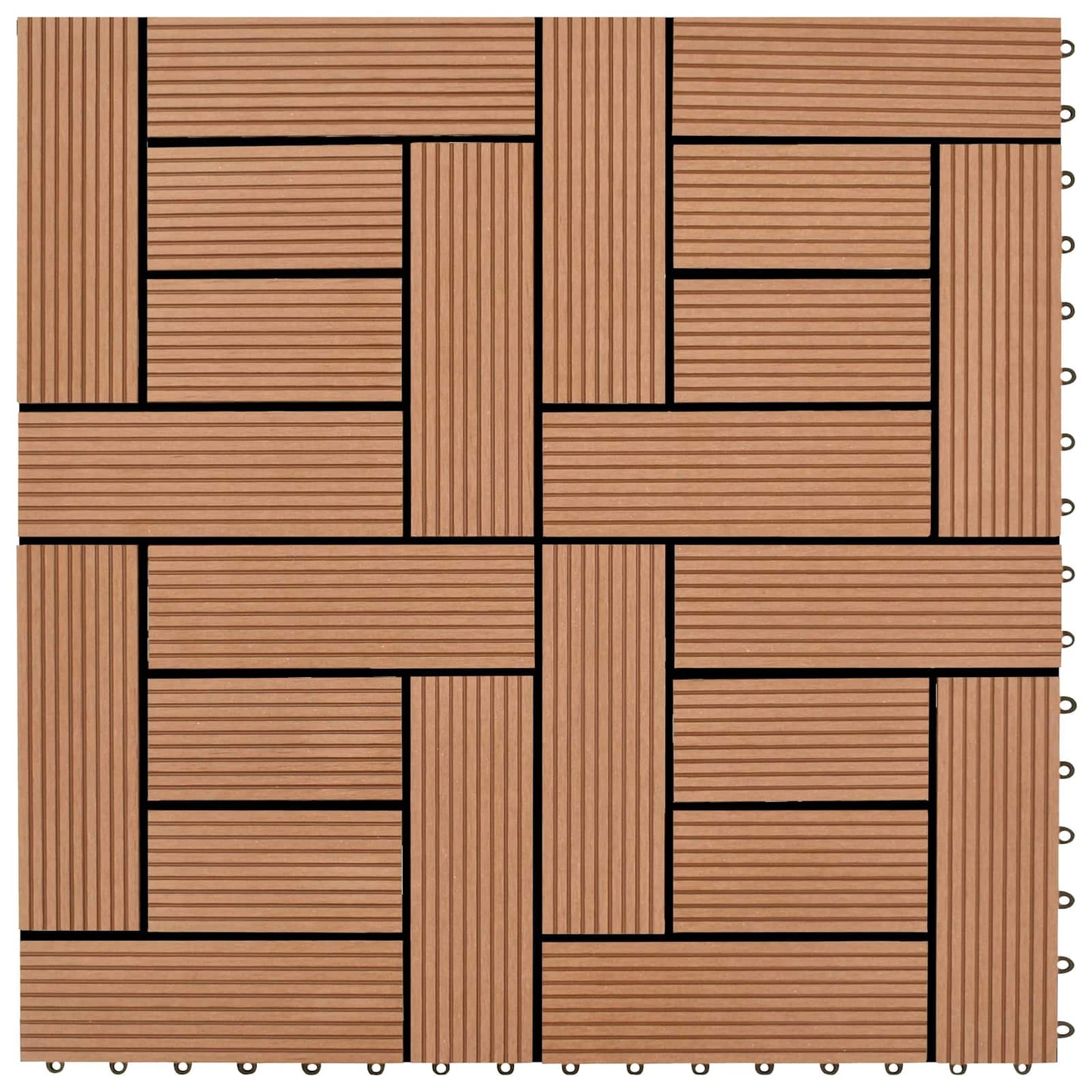 Terrasse Flise 11 Dele 30 X 30 Cm Wpc - Billede 5