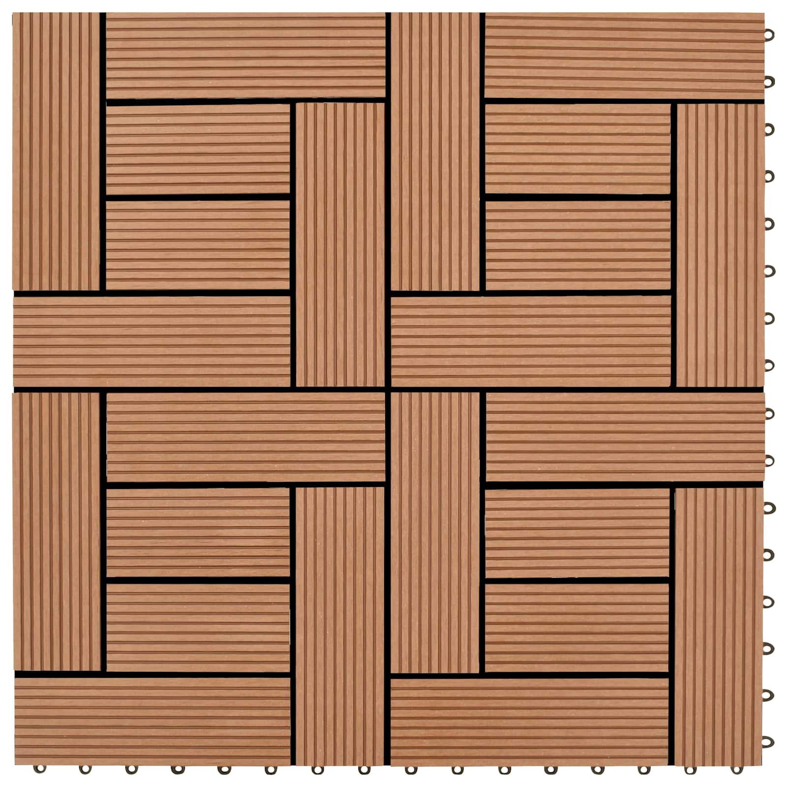 Terrasse Flise 11 Dele 30 X 30 Cm Wpc - Billede 5