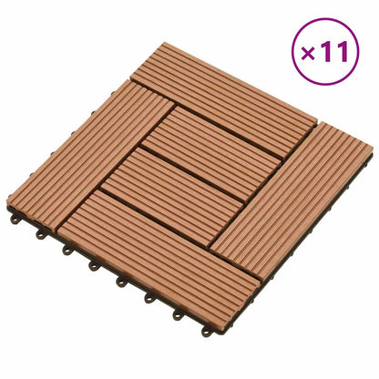 Terrasse Flise 11 Dele 30 X 30 Cm Wpc - Billede 2