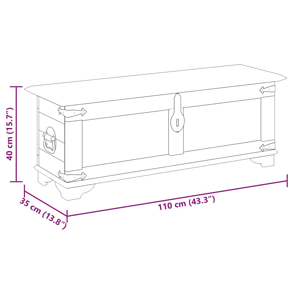 Opbevaringskiste Råt Mangotræ - Billede 10