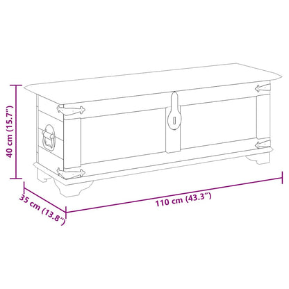 Opbevaringskiste Råt Mangotræ - Billede 10