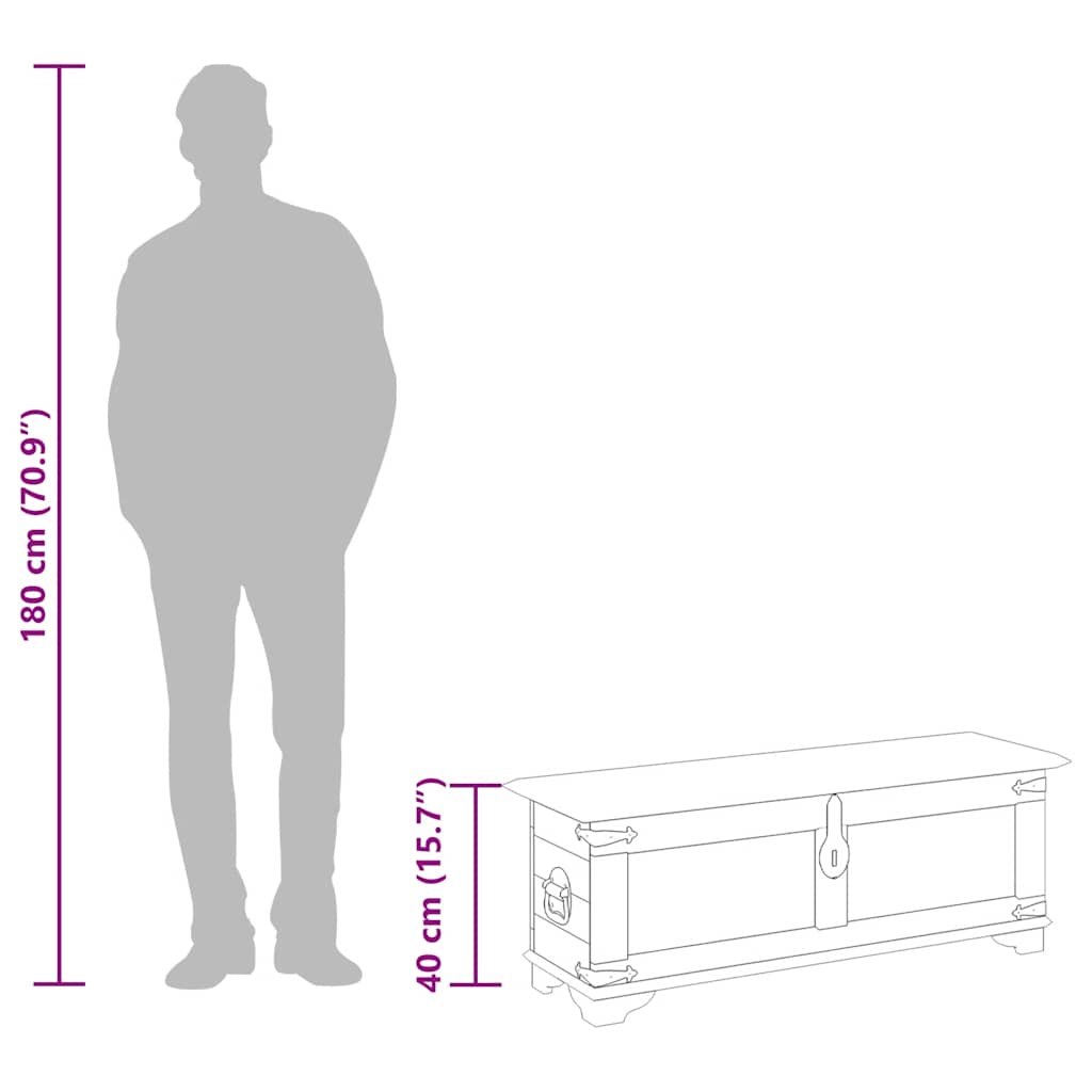 Opbevaringskiste Råt Mangotræ - Billede 11