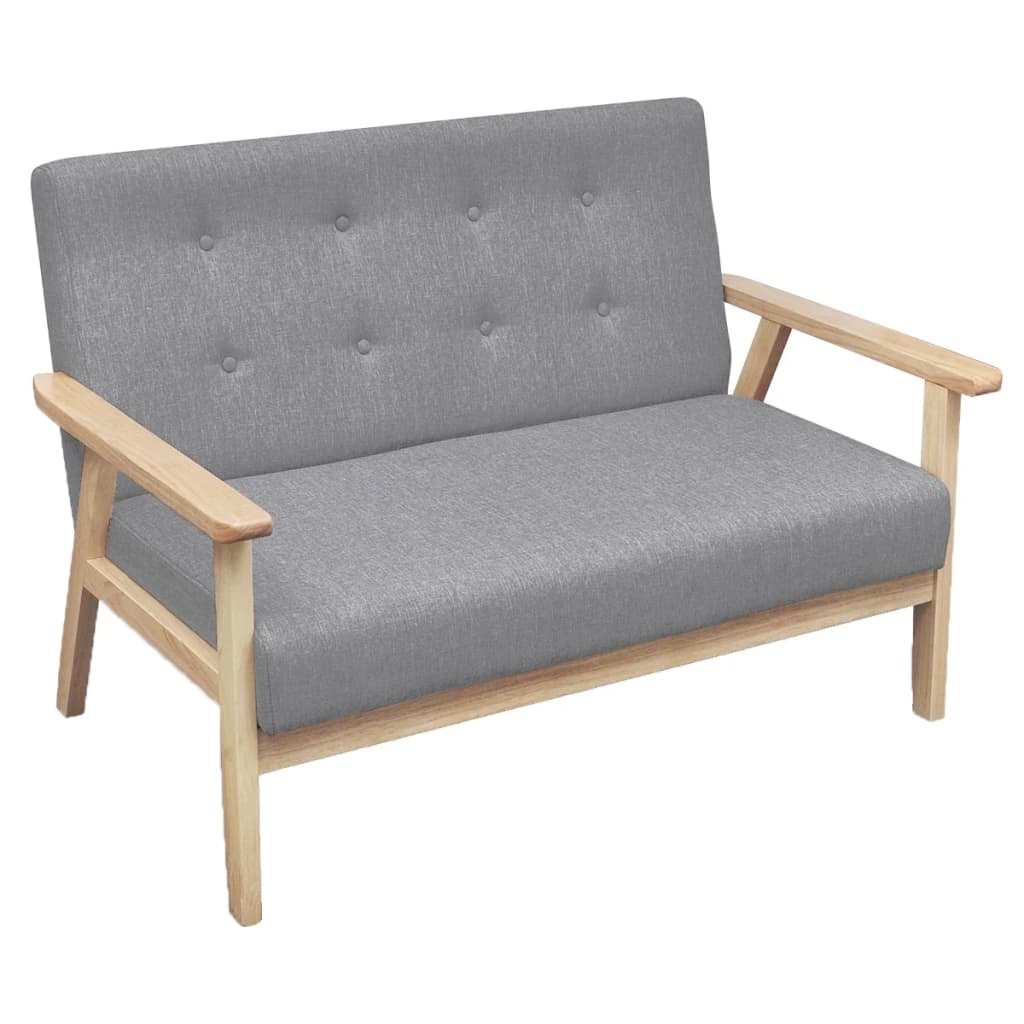 Sofasæt 2 Dele Stof Lysegrå