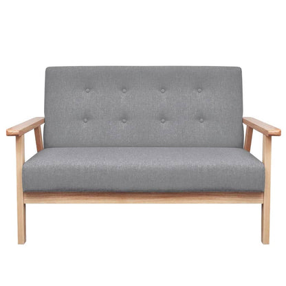 Sofasæt 2 Dele Stof Lysegrå
