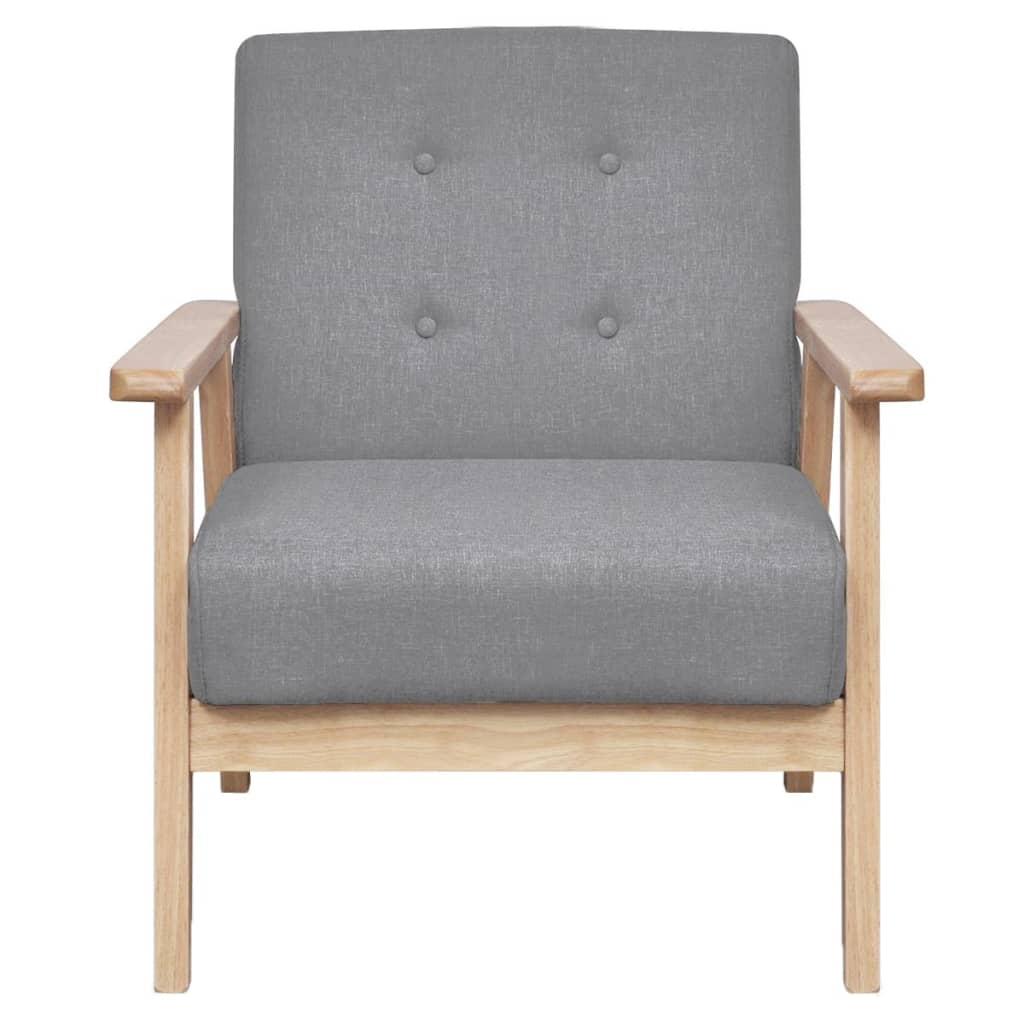 Sofasæt 2 Dele Stof Lysegrå