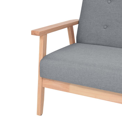 Sofasæt 2 Dele Stof Lysegrå