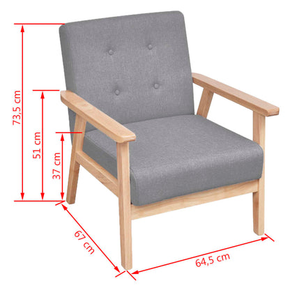 Sofasæt 2 Dele Stof Lysegrå