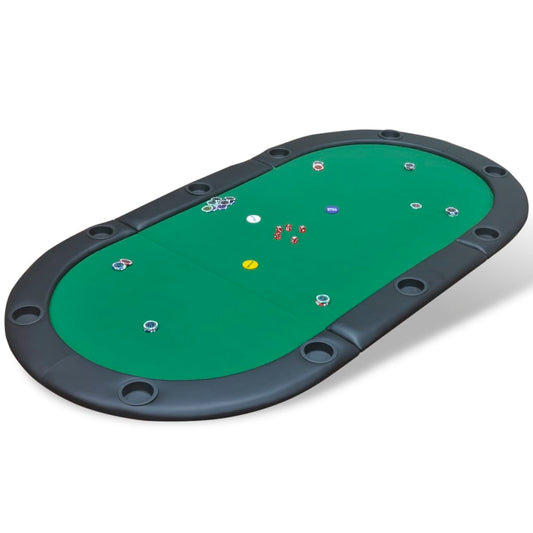10 Pers. Pokerbord Bordplade Foldbar