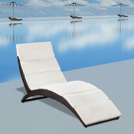 Foldbar Liggestol Med Hynde Polyrattan